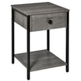 thumbnail image 1 of HOMCOM Bedside Table, Industrial Nightstand with Drawer and Storage Shelf, Accent End Table for Bedroom, Living Room, Grey, 1 of 10