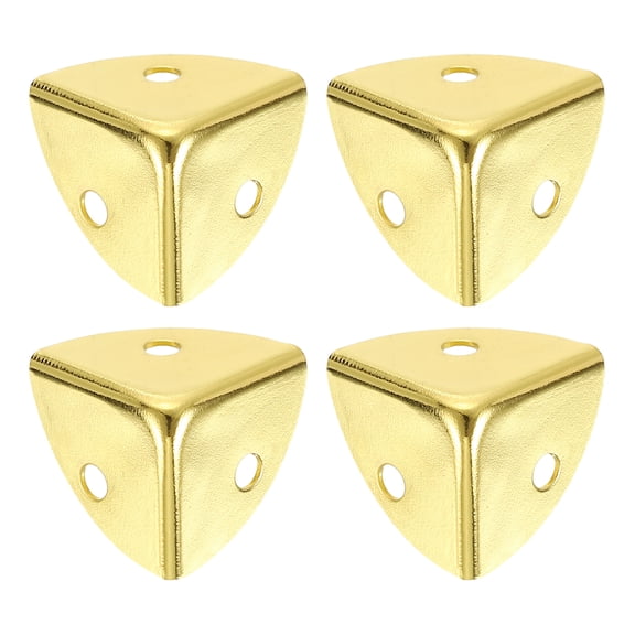 Uxcell 4 Pack Decorative Box Corner Cover, 18mm Metal Edge Guard, Furniture Corner Edges Protector, Gold