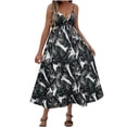 thumbnail image 1 of Vestido sin Mangas para Mujeres con Cuello en V Vestido de Moda Impreso Tropical, Correas Ajustables para Uso Casual Y Diario, 1 of 4
