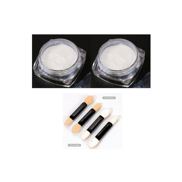 White Pearl Chrome Nail Powder, Glitter Powder Pearl Effect Powder Chrome Nail Powder Shimmer Chrome Nail Powder Shell Powder Nails Mirror Effect Aurora Pigment Powder for Nail Art Manicure DIY Salon