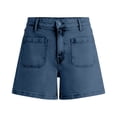 thumbnail image 5 of DHFJKG Womens Jeans Shorts Summer Mid Rise Stretch Flat Front Denim Shorts With Front Pockets Casual Stylish Bottoms, 5 of 6