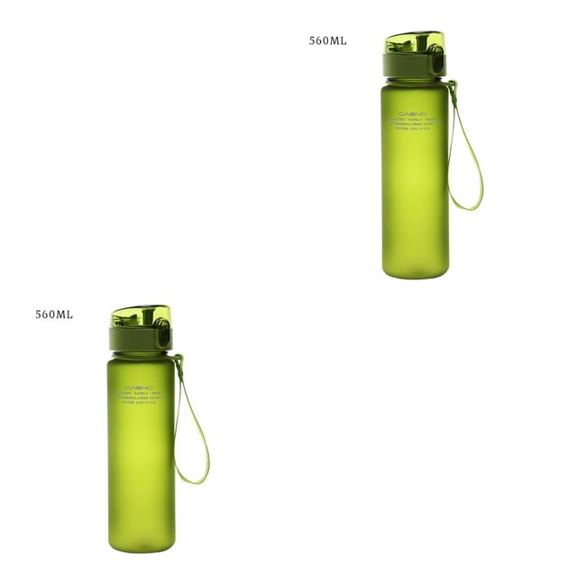 Yuarrent Botella de agua portátil de plástico taza para beber a prueba de fugas deportes viaje Drinkware botella al aire libre, verde, 560ML Type2 NO2 Yuarrent CBP077695
