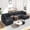 Gray, variant on Neche 143" U Shaped Sectional Modular Couch, Comfy Corduroy Upholstered Modular Cloud Sofas for Living Room, Modern Sectional Sofa with 2 Ottoman Deep Seat, Dark Grey