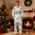 thumbnail image 5 of successthop Men Pajamas Sets Adults Letter Long Sleeve Crewneck Comfortable Top with Pocket and Full Bottom Sleepwear, 5 of 8