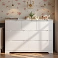thumbnail image 3 of White Dresser with 7 Deep Drawers, Large Wood Storage Chest with Cutout Handles & Smooth Gliding Drawers for Bedroom, Living Room, 3 of 7