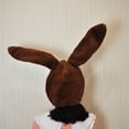 thumbnail image 3 of VONKY Cute Rabbit Hat with Adjustable Ears Warm Animal Soft Plush Brown 55cm 1Set, 3 of 6