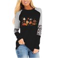thumbnail image 2 of Hauts pour Femmes Chic Décontracté 2023 Mode Imprimé Manches Longues Blouse Col Rond Rayé Chandails à Capuchon Décontractés Costumes d'Halloween pour Femmes en Liquidation, 2 of 5