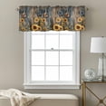 thumbnail image 3 of Spring Yellow Sunflower Kitchen Curtain Valances for Windows Farmhouse Short Curtains, Butterfly Wood Retro Farmhouse Rod Pocket Valance Curtain for Bedroom Cafe Living Room 42"x12", 3 of 8