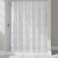 thumbnail image 3 of Transparent PEVA Shower Curtain - White Hexagon Design - 71x71 Inches, 3 of 6