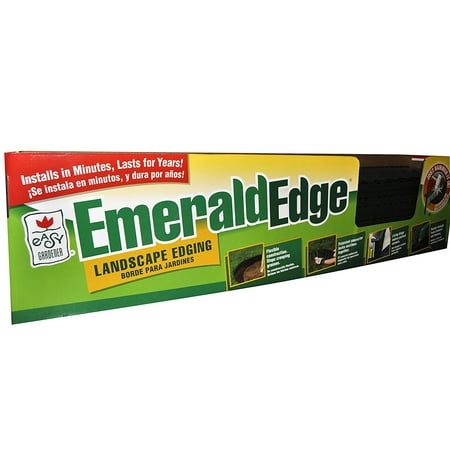 Emerald Edge Interlocking Landscape Border Edging (Pound-In, Easy Install) Green 4 feet x 5 inches, 1 Section, Easy to install landscape edging;.., By Easy (Best Way To Install Landscape Edging)