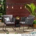 thumbnail image 4 of Noble House La Jolla Outdoor Rope Weave Club Chair in Dark Gray (Set of 2), 4 of 14