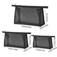 thumbnail image 2 of RKSTN Nylon Pouch Translucent Cosmetic Bag Translucent Frosted Cosmetic Bag Set with Zipper Handle Portable Travel Bag Hangable Portable Cosmetic Bag Set of 3, 2 of 5