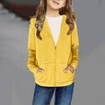 thumbnail image 2 of Odeerbi Toddler Boys Girls Winter Fleece Lined Jacket Kids Toddler Hoodie Outwear Long Sleeve Pullover Sweatshirt Casual Top Teen Girl Clothes Coat with Pocket Yellow 5-6 Years, 2 of 5