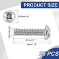 thumbnail image 2 of Uxcell Vis de Machine à Tête de Poêle, Vis de Tête Ronde en Acier Inoxydable 304 pour Armoire 25 1/4-20 x 1 Pouces, 2 of 7