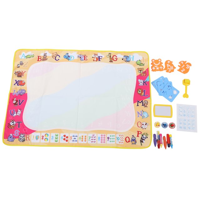 Tapetes educativos para pintar y colorear para niños, tapete para dibujar con agua, tapete luminoso grande para dibujar con agua, tapete para garabatos, tapete para dibujar con agua, construido para el futuro