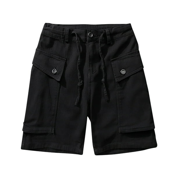 Pantalones Atléticos de Verano Casual Bolsillos de Color Sólido con Cordón Sueltos Cómodos Pantalones Cortos de Trabajo