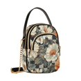 thumbnail image 7 of FORMRS Crossbody Bag for Women Quilted Travel Shoulder Cell Phone Purse with Chain Strap Handbag, Gray Floral Pattern, 7 of 7