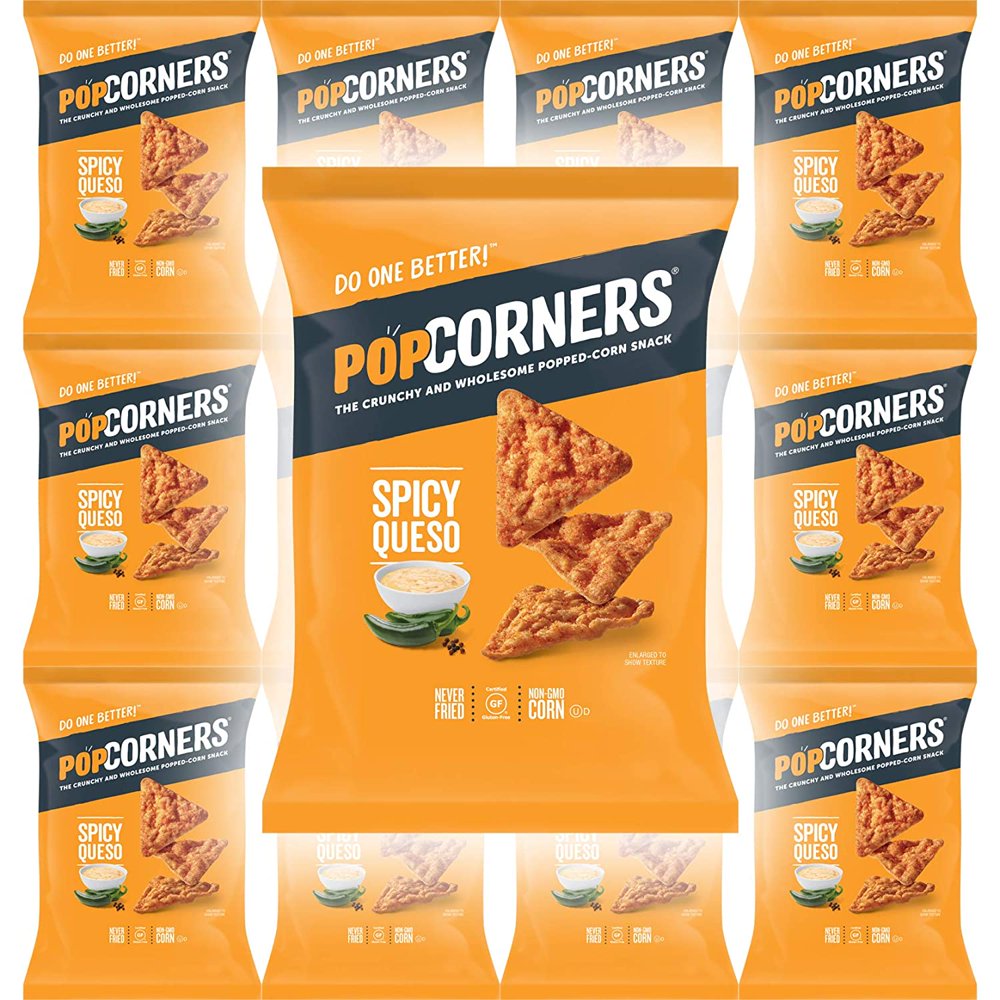 Spicy Queso Snack, Never Fried, NONGMO, GlutenFree, 1oz Bag (Pack of