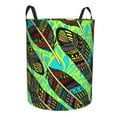 thumbnail image 2 of TEQUAN Waterproof Laundry Hampers, bohemian ethnic colorful Feathers Pattern Clothes Storage Basket with Handle (S), 2 of 7