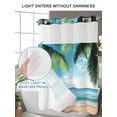 thumbnail image 4 of No Hook Cloth Fabric Shower Curtain with Snap in Liner, Summer Beach Waterproof Shower Curtains Set with See Through Top Window, Ocean Tropical Palm Tree Seaside Landscape Bath Curtains 54"x78", 4 of 6