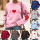 thumbnail image 1 of RKSTN Valentine Gifts Sweatshirts for Women Oversized Crewneck Valentine's Day Heart Graphic Print Hoodless Sweatshirt Womens Casual Plus Size Round Neck Loose Comfy Sweatshirt Fall Spring Clothes, 1 of 6