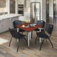 thumbnail image 3 of Regency 48 in. Square Breakroom Table- Cherry Top, Chrome Base & 4 M Stack Chairs- Black, 3 of 10