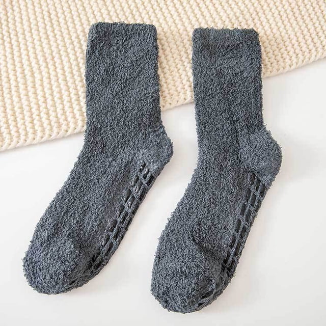 Calcetines de terciopelo coral para hombre otoño e invierno más terciopelo acolchado medio terciopelo color sólido calcetines dispensadores calcetines de tubo cálidos que no se caen Terciopelo