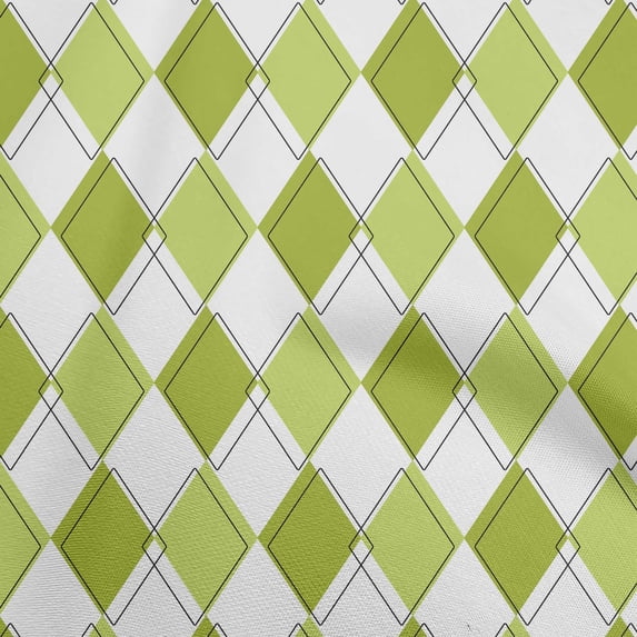 oneOone Georgette Viscose Light Green Fabric Check Argyle Craft Projects Decor Fabric Printed By The Yard 42 Inch Wide