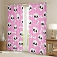 thumbnail image 2 of jejeloiu Happy Halloween Curtains Pack of 2 (42x84 Each),Cartoon Skeleton Skull Curtains Blackout,Pink White Black Bedroom Curtains For Children,Microfiber Bedroom Decor, 2 of 6