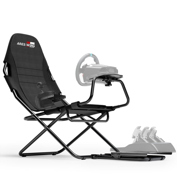 ARES WING Racing Simulator Cockpit with Foldable Gaming Chair Fit Logitech Thrustmaster Xbox