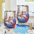 thumbnail image 4 of Watercolor Hello Winter Cavalier King Charles Spaniel Chill Christmas Welcome 12oz Stainless Steel Wine Tumbler Insulated Cup with Lid Dog Lover Gifts - 00016, 4 of 5