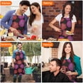thumbnail image 4 of Pioneer Flower Floral Print Pattern Apron-Garden Aprons for Women with Pockets-Cotton Linen Waterproof Kitchen Cooking Gardening Aprons Adjustable for Kitchen,Cooking,BBQ and Salon 33x27 Inch, 4 of 7