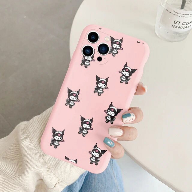 Phone Case for For Apple iphone 13 Pro Max 13Mini Girls Anti-drop Cartoon Cinnamoroll Kuromi Hello Kitty Silicone Printed Cover ZR