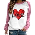 thumbnail image 2 of Meichang Hauts pour Femmes Chemises de la Saint-Valentin Hauts Mignons T-Shirts Graphiques Cœur Décontractés Col Rond Manches Longues Coupe Ample Sweat-Shirt de Vacances Saint-Valentin, 2 of 4