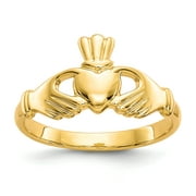 10k Yellow Gold Irish Claddagh Celtic Knot Band Ring Size 6.50 Fine Jewelry For Women Gifts For Her
