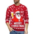 thumbnail image 4 of KHONTS Christmas Sweater for Men Funny Snowflake Santa Hilarious Xmas Claus Soft Pullover Long Sleeve Knitted Sweaters Red XL, 4 of 4