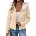 thumbnail image 5 of Nugftut Womens Full Zip Up Hoodies Long Sleeve Sweatshirts with Faux Fur Hood Cozy Winter Warm Sweatshirt Sizes S-XXL, 5 of 7