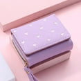 thumbnail image 3 of TureClos Women Trifold Wallet Cute Luxury Female Multi-slots Wallets Portable Leather Coin Change Money Purse Gifts Card Holder Light Purple, 3 of 7
