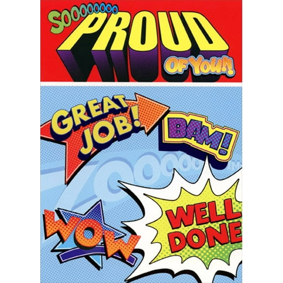 Designer Greetings So Proud, Great Job, Bam, Wow Congratulations Card for Kids / Children