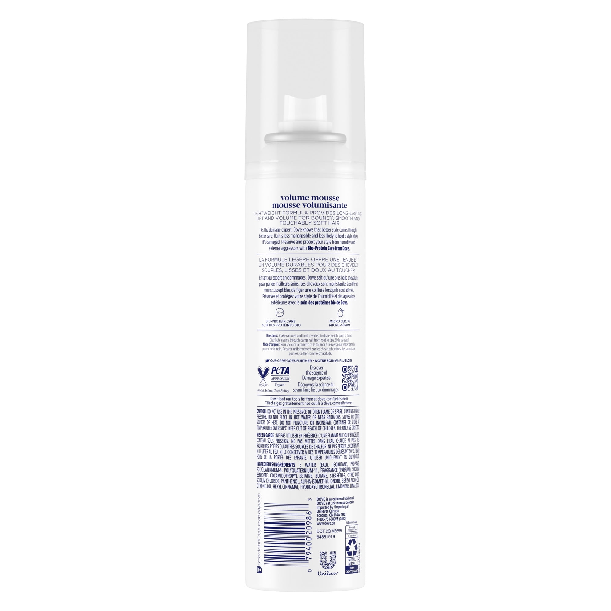 Dove Volume Mousse Flexible Hold Long-Lasting Lift & Volume, 198 g