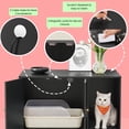 thumbnail image 3 of LEDREM Modern Cat Litter Box Furniture - Hidden Enclosure with Scratching Mat, Dual Doors, Side Table Function, Black and Gold, 3 of 5