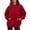Red, variant on Tunics for Leggings Women Winter Relaxed Fit Hooded Long Sleeve Bubble Cold Shoulder with Pocket Solid Color Leisure Polyester Sweatshirts Hoodies(Coffee,XL)