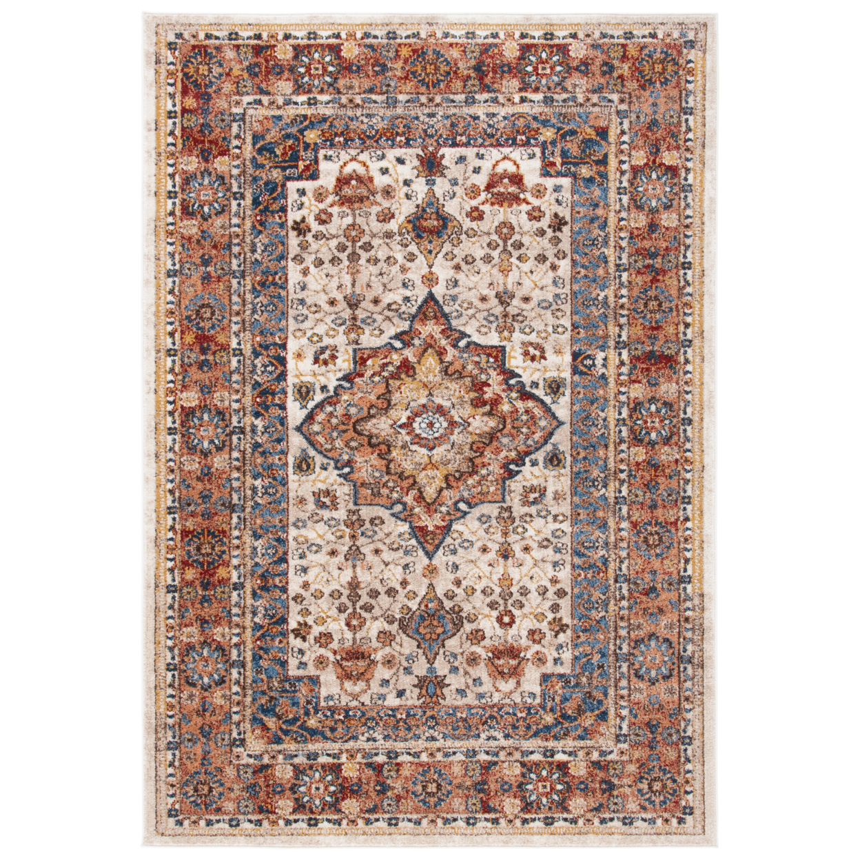 Safavieh Bijar BIJ605R - Tappeto Runner Orientale 7,6x12 Cm - Rosso/Reale - Resistente Alle Macchie E Antiscivolo