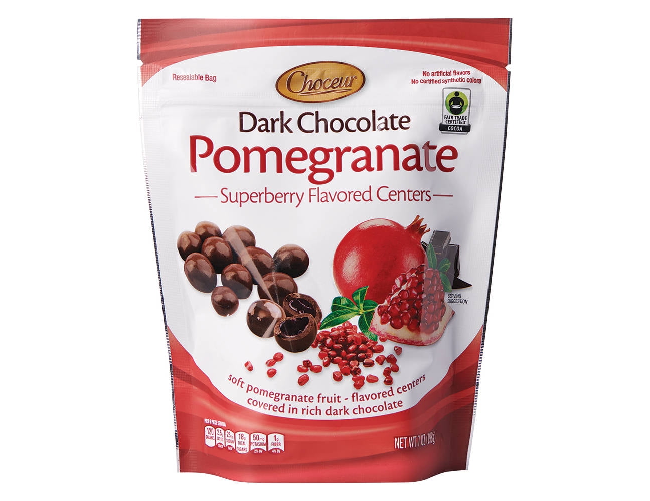 Choceur Superberry Pomegranate Dark Chocolate & Superberry Blueberry Acai Dark Chocolate, 7 oz
