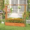 thumbnail image 2 of Gymax 2PCS Raised Garden Bed Planter Box w/ Side & Top Trellis for Vine Climbing Plants, 2 of 10