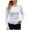 White, variant on OSOLU Women Ladies Fashion Fit Loose Crew Neck Slim Tops Solid Color Long Sleeve T-Shirt Tee Tops Leisure Dailywear