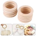 thumbnail image 3 of 40Pcs Unfinished Wood Rings for Craft, Rings Pendant and Connectors 8 Size 15-50mm Wood Rings, 3 of 8