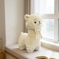 thumbnail image 6 of Cuddly White Alpaca Llama Lamb Toy - 9.84" Stuffed Animal Cushion Plush Doll, Kawaii Plushie, 6 of 6