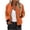 Orange, variant on Womens Bomber Jacket Ribbed Zip Up Fall Lightweight Casual Baseball Style Coat with Pockets for Spring,Purple M