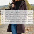 thumbnail image 3 of SHENGXINY Women's Button Up Pea Coat Hooded Button Down Mid Length Trench Coat Winter Fall Warm Woolen Blend Top Clothes Purple XL, 3 of 6